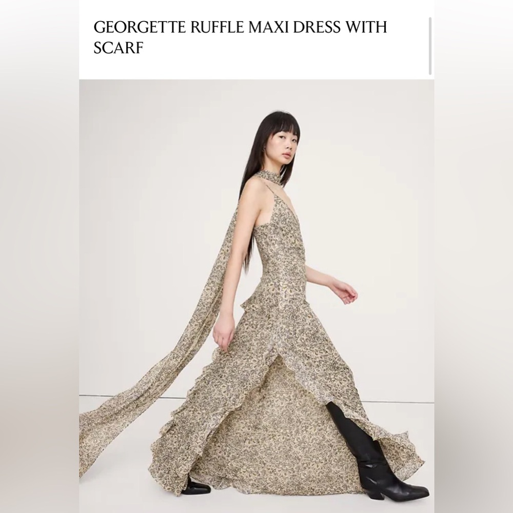 Banana Republic Georgette Ruffle Maxi Dress